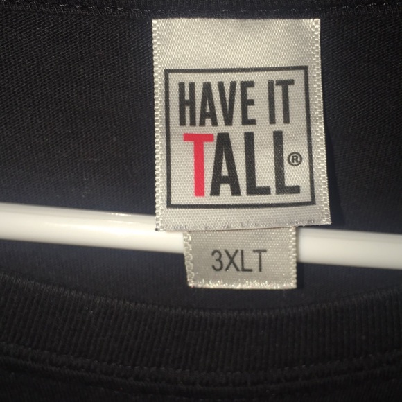 (6) Have it Tall Mens plain black t shirts. Gently used, like new - Picture 2 of 4